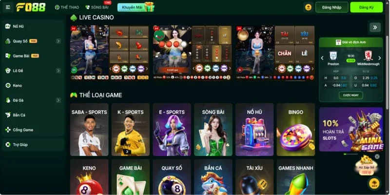 Những tựa game đặc sắc trên nền tảng FO88