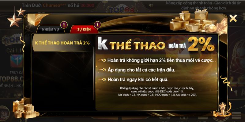 TOP88 có các chương trình khuyến mãi khủng 